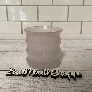 Ikea Lugnare Recycled White Wavy Glass Candle Holder